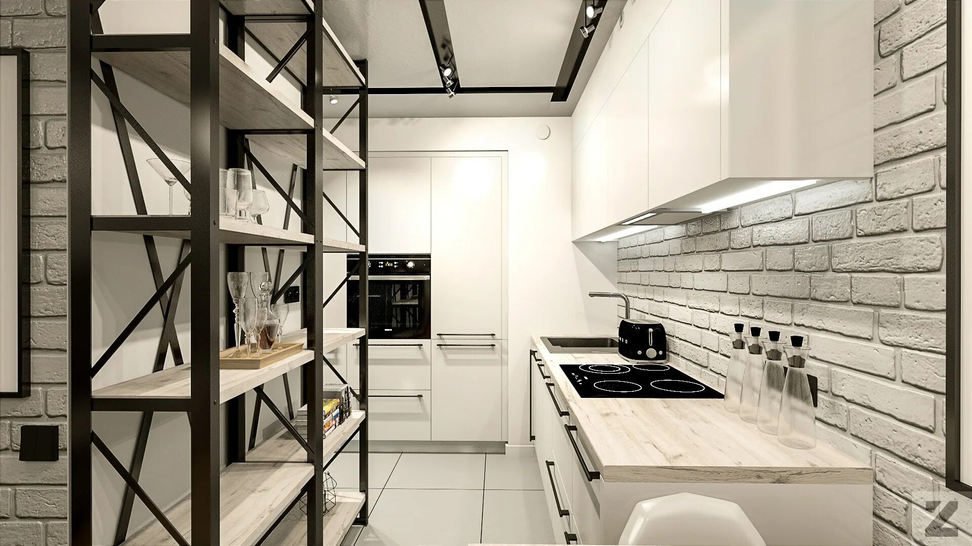 Кухня см лофт стиль Кухня в стиле лофт угловая в светлых тонах (42 фото) - красивые картинки и HD фо