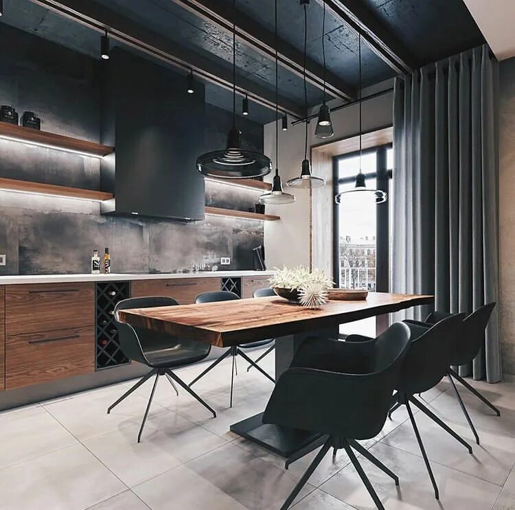 Кухня см лофт стиль VK.com Interior design kitchen, Loft interior design, Home decor kitchen