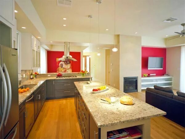 Кухня смотреть интерьер Bright and Colorful: How to Play with Kitchen Accent Walls Accent wall in kitche