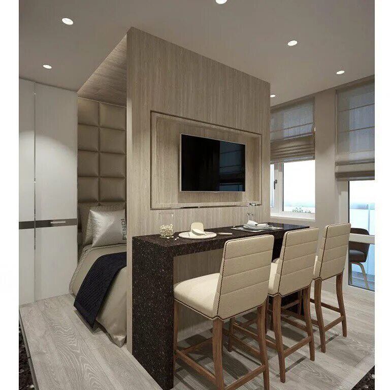 Кухня со спальней фото Квартира - студия в "Современном стиле" - Фрилансер Илья Минкин il92 - Портфолио