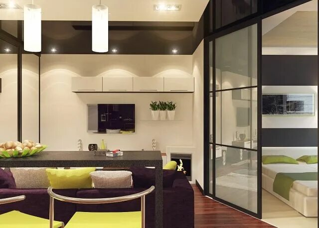 Кухня со спальней фото #Bedroom Room divider for bedrooms - 31 ideas for demarcation #trendbedroom #fur