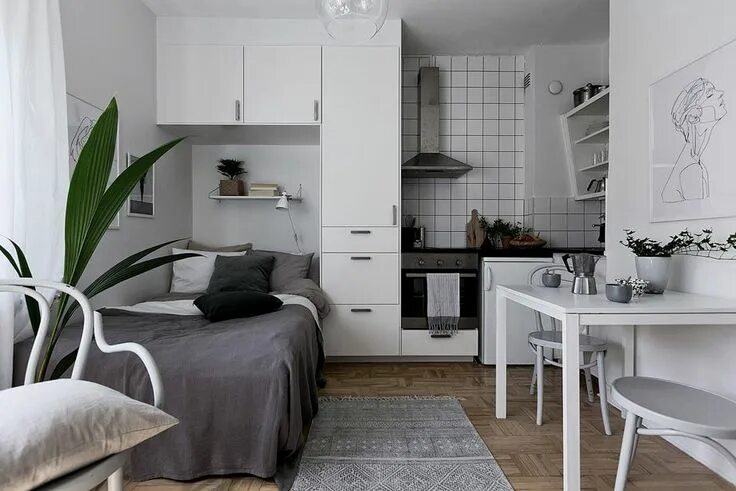 Кухня со спальным местом дизайн фото Styling by Fouremptywalls for Bjurfors Uppsala. Photo Gustav Aldin Small apartme