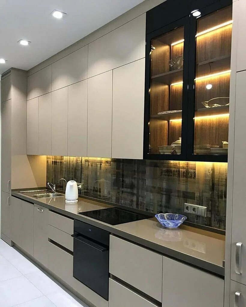 Кухня со стеклянными шкафами фото МК Деко, kitchen furniture, Samara, ulitsa Dzerzhinskogo, 13 - Yandex Maps