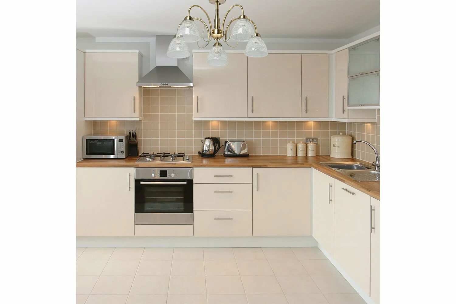 Кухня со светлой техникой фото Люстра Блеск 10 кв.м., 64x33x64 см, E27 - купить по цене 9 499 рублей в интернет