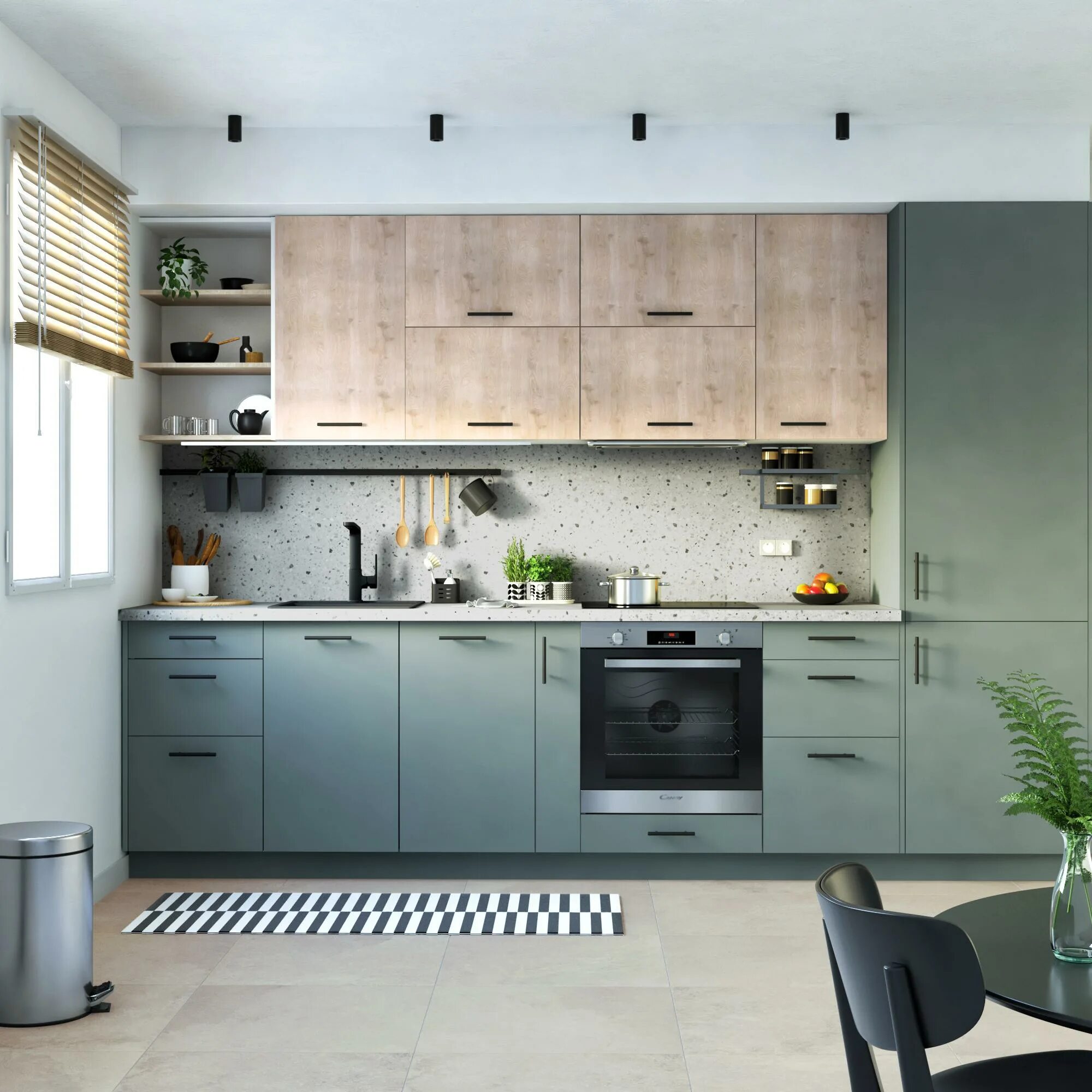 Кухня софия грин в интерьере фото Фасад для кухонного шкафа София грин 32.9x76.5 см Delinia ID ЛДСП цвет зеленый -