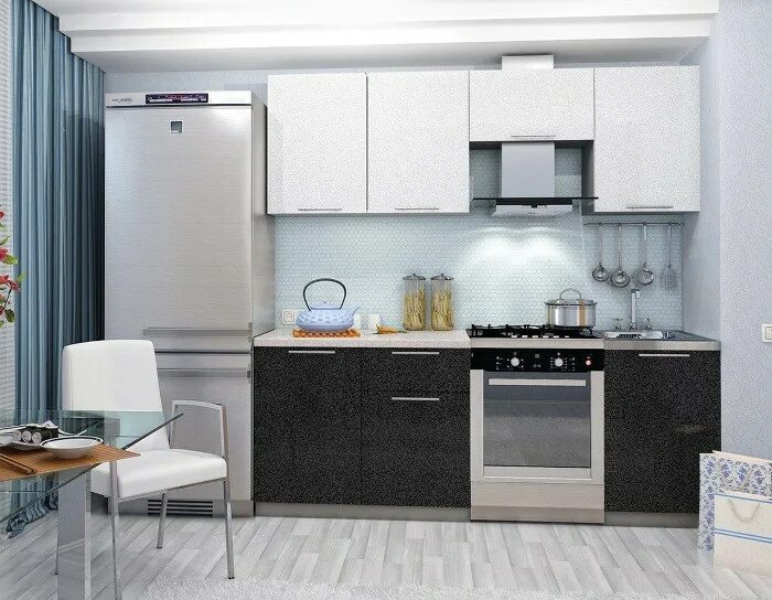 Кухня софия интерьер Кухня София белый/черный купить в Краснодаре - МебельПик