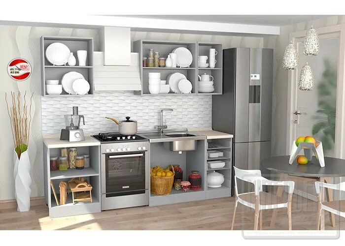 Кухня софия интерьер Кухня София WOOD LINE Ваниль 1,8 м - София WOOD LINE Кухня София WOOD LINE Ванил