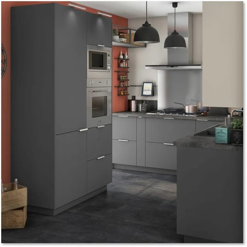 Кухня софия леруа мерлен в интерьере Anta per scocca cucina DELINIA ID Sofia 14.7 x 76.5 x 1.8 cm grigio scuro Cucina