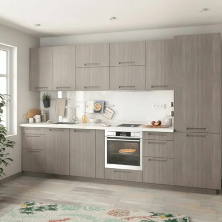 Кухня софия леруа мерлен в интерьере Σύνθεση κουζίνας Delinia ID Evora σε ευθεία 2.25 m Rustic kitchen, Kitchen, Home