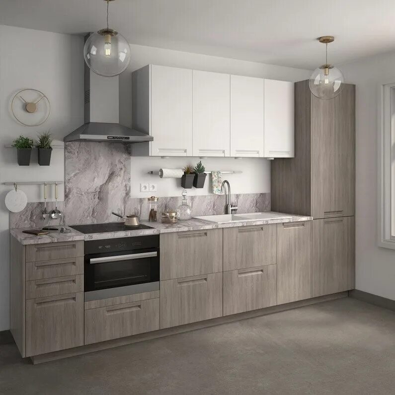 Кухня софия леруа мерлен в интерьере Cuisine effet chêne grisé Leroy Merlin Tiroir cuisine, Facade cuisine, Meuble cu