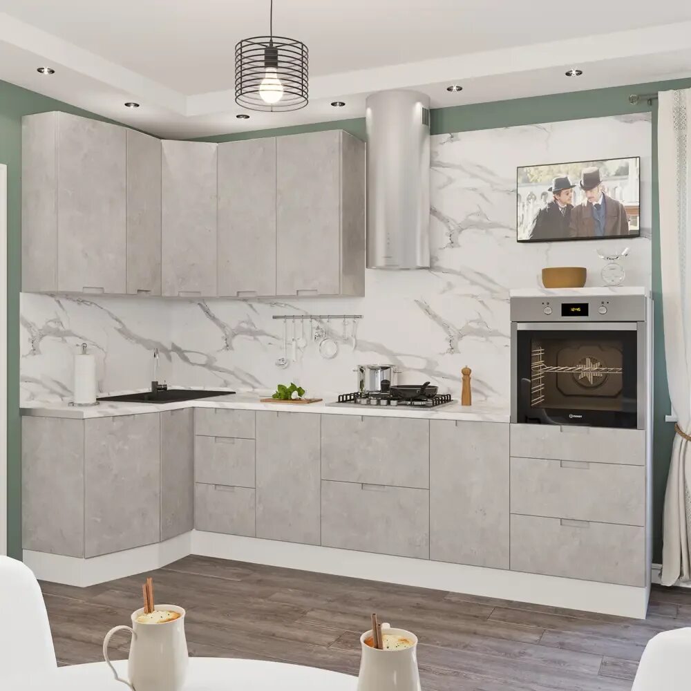 Кухня софия леруа в интерьере Фасад для кухонного ящика под духовку Берлин 16.7x44.7 см Delinia ID МДФ цвет се