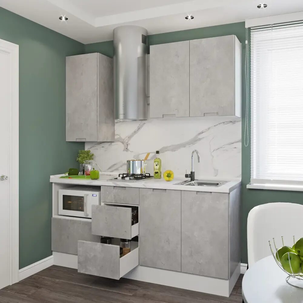 Кухня софия леруа в интерьере Фасад для кухонного ящика под духовку Берлин 16.7x44.7 см Delinia ID МДФ цвет се