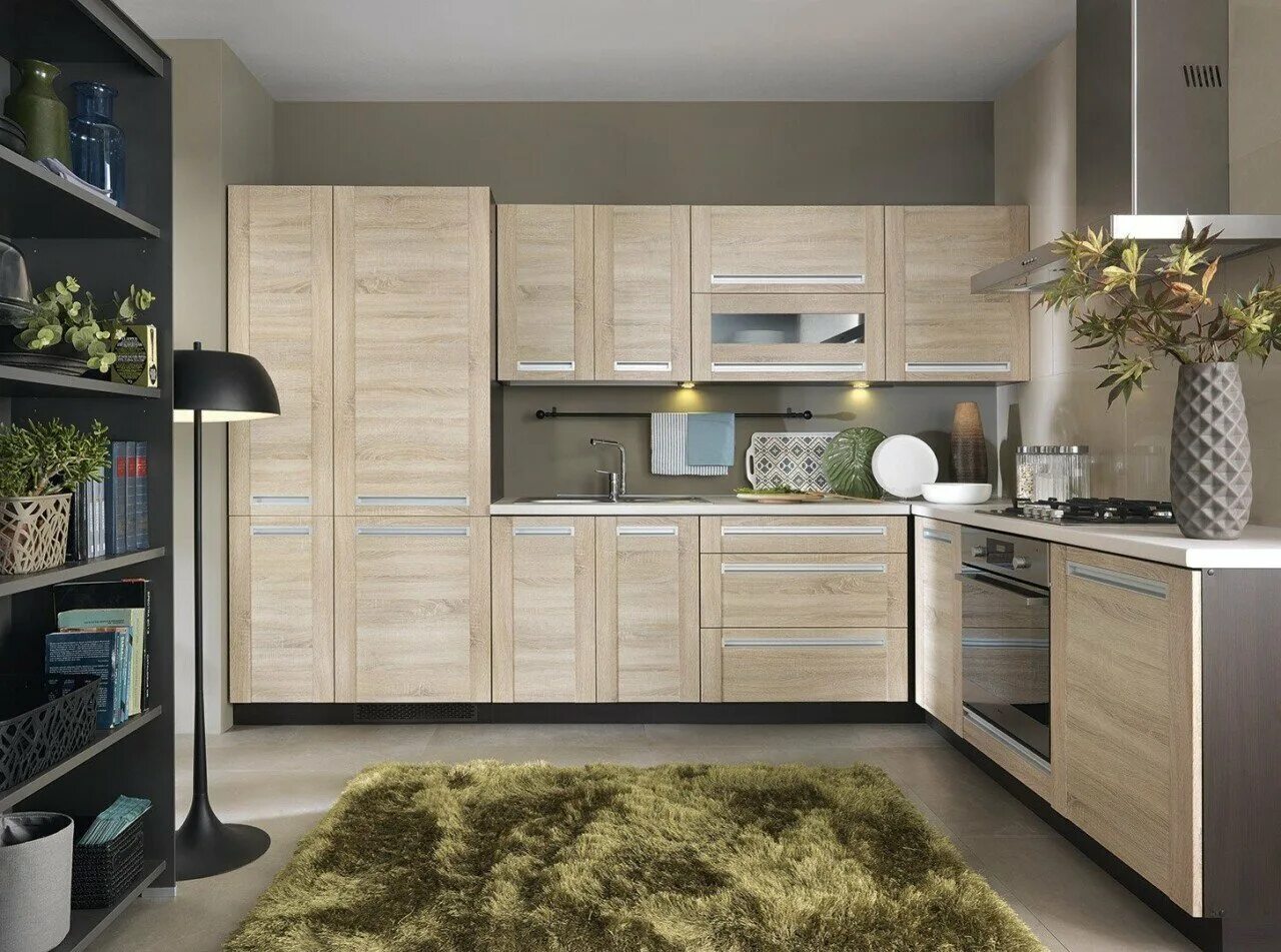 Кухня сонома в интерьере Кухни цвета дуб сонома