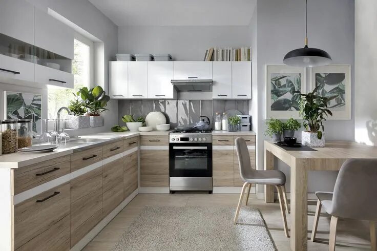 Кухня сонома в интерьере L-Form Küche erweiterbar in 4 Farbkombinationen erhältlich ! Neu und schnell! Mö