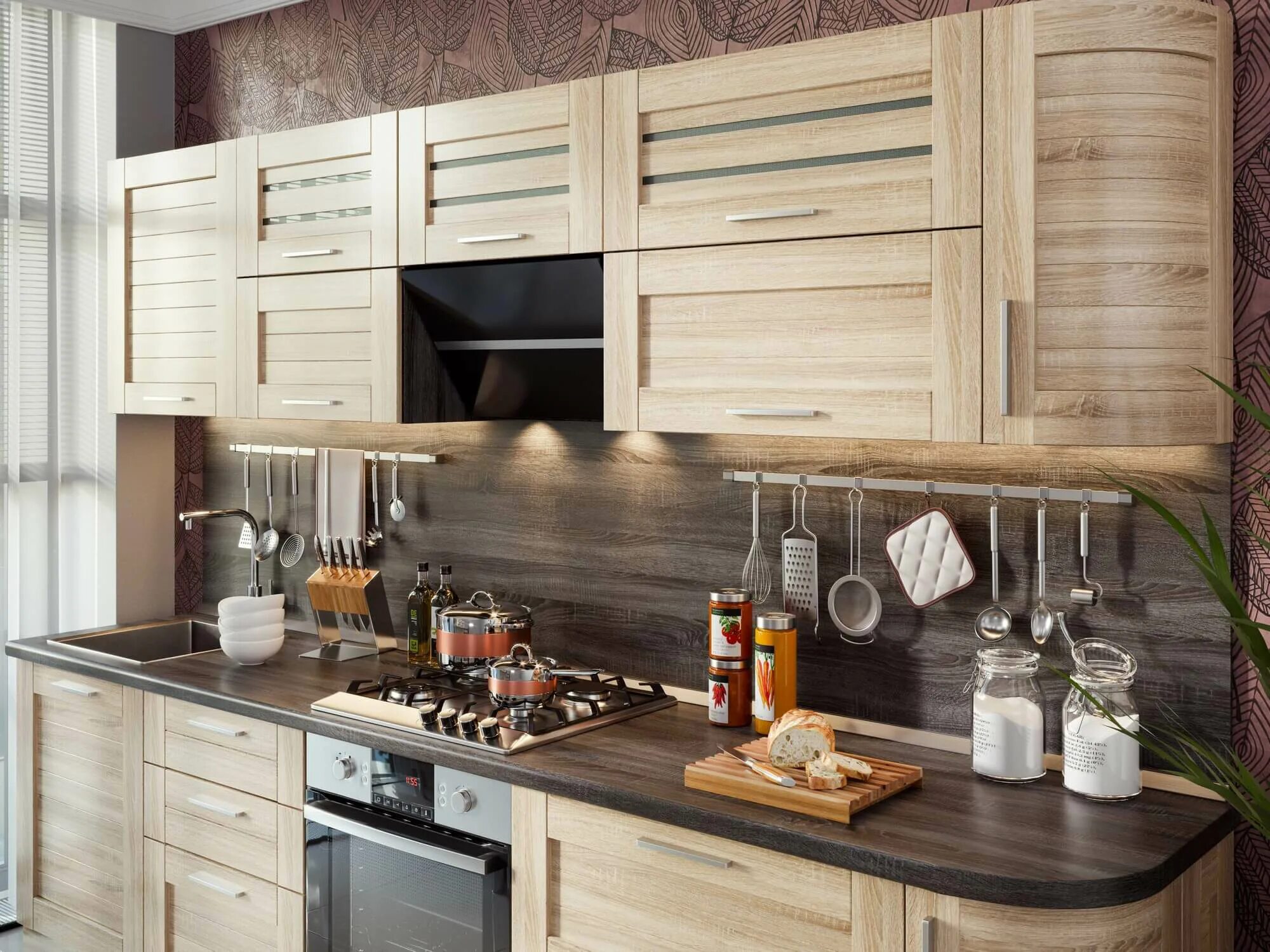 Кухня сонома в интерьере Кухни из ясеня