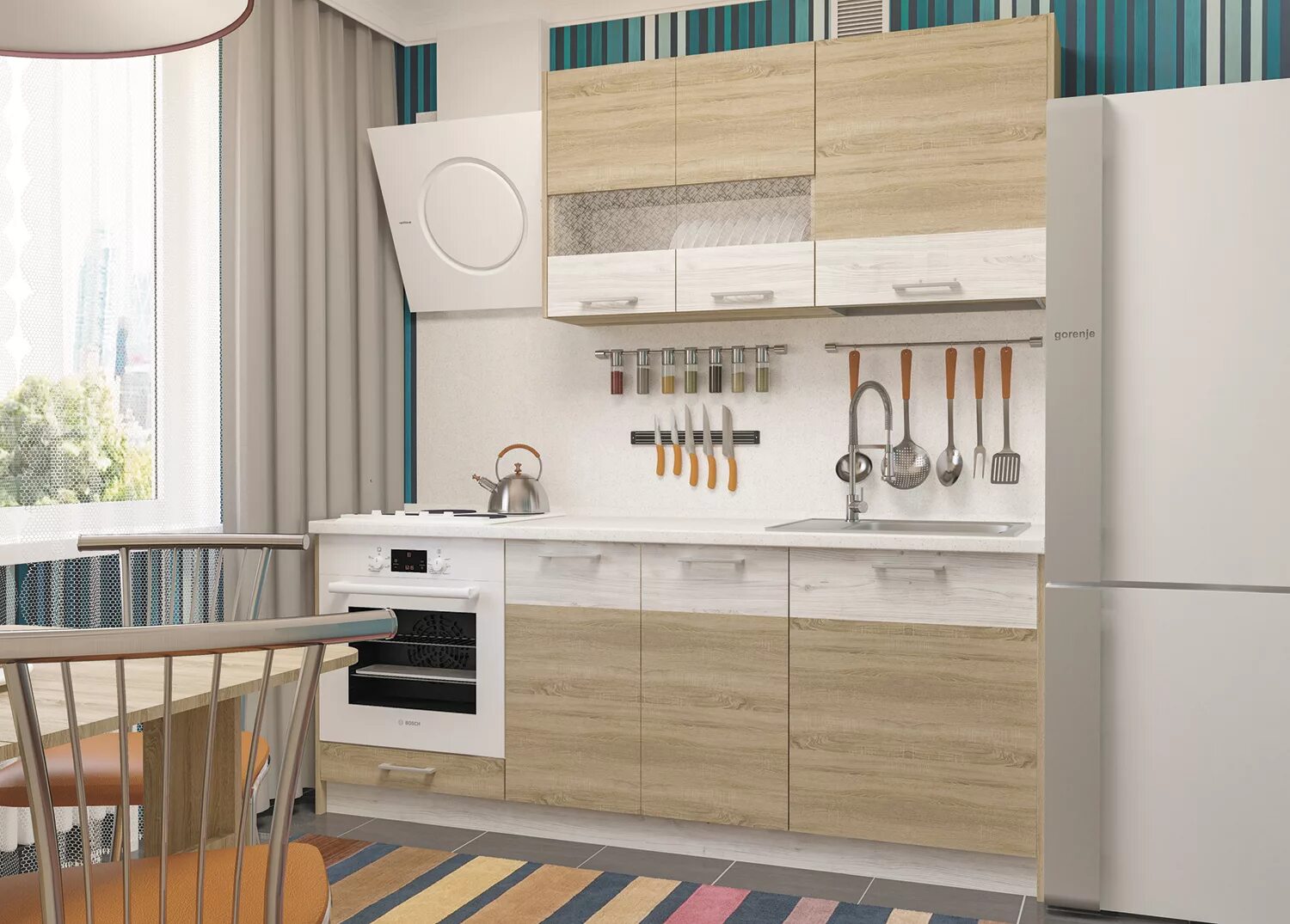 Кухня сонома в интерьере Кухонный гарнитур Николь-2 - купить с доставкой, цена в Первый Гипермаркет Мебел