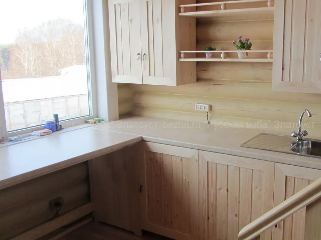 Кухня сосна фото Купить деревянный кухонный гарнитур из сосны в Магнитогорске, Златоусте, Миассе,