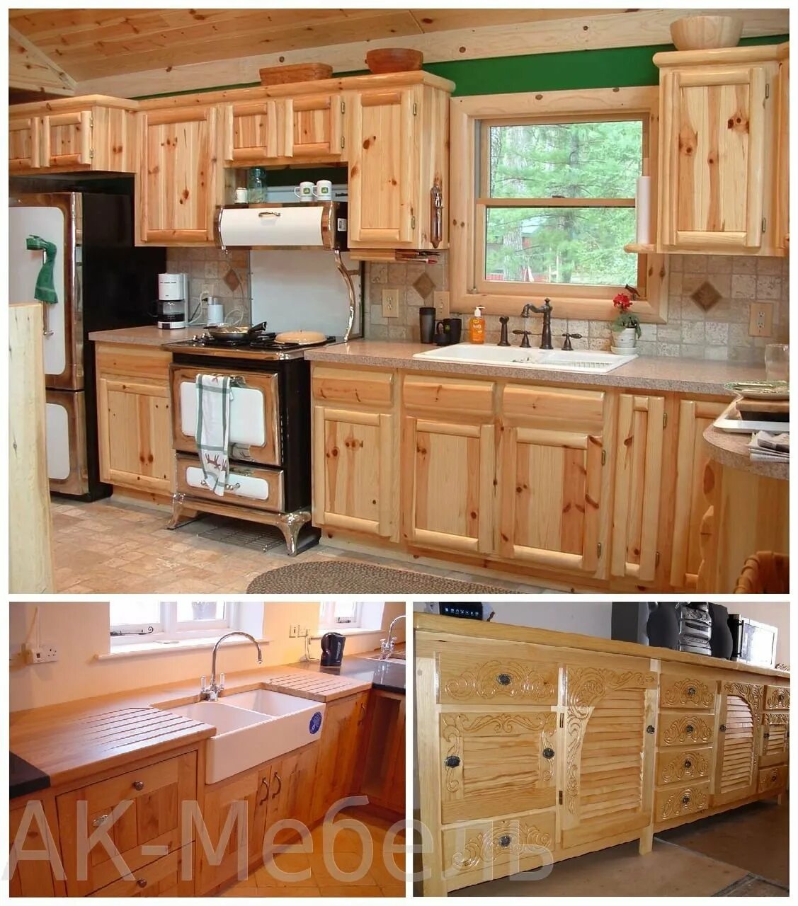 Кухня сосна фото Фасады для кухни из массива сосны - 65 фото