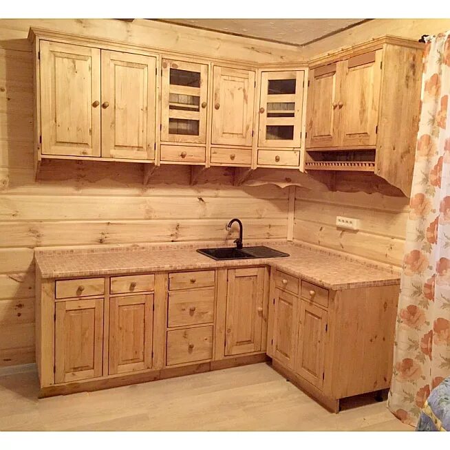 Кухня сосна фото Кухня "Волшебная сосна" угловая 2200х1350мм