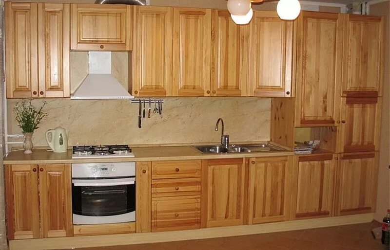 Кухня сосна фото Купить Кухня Массив № 32