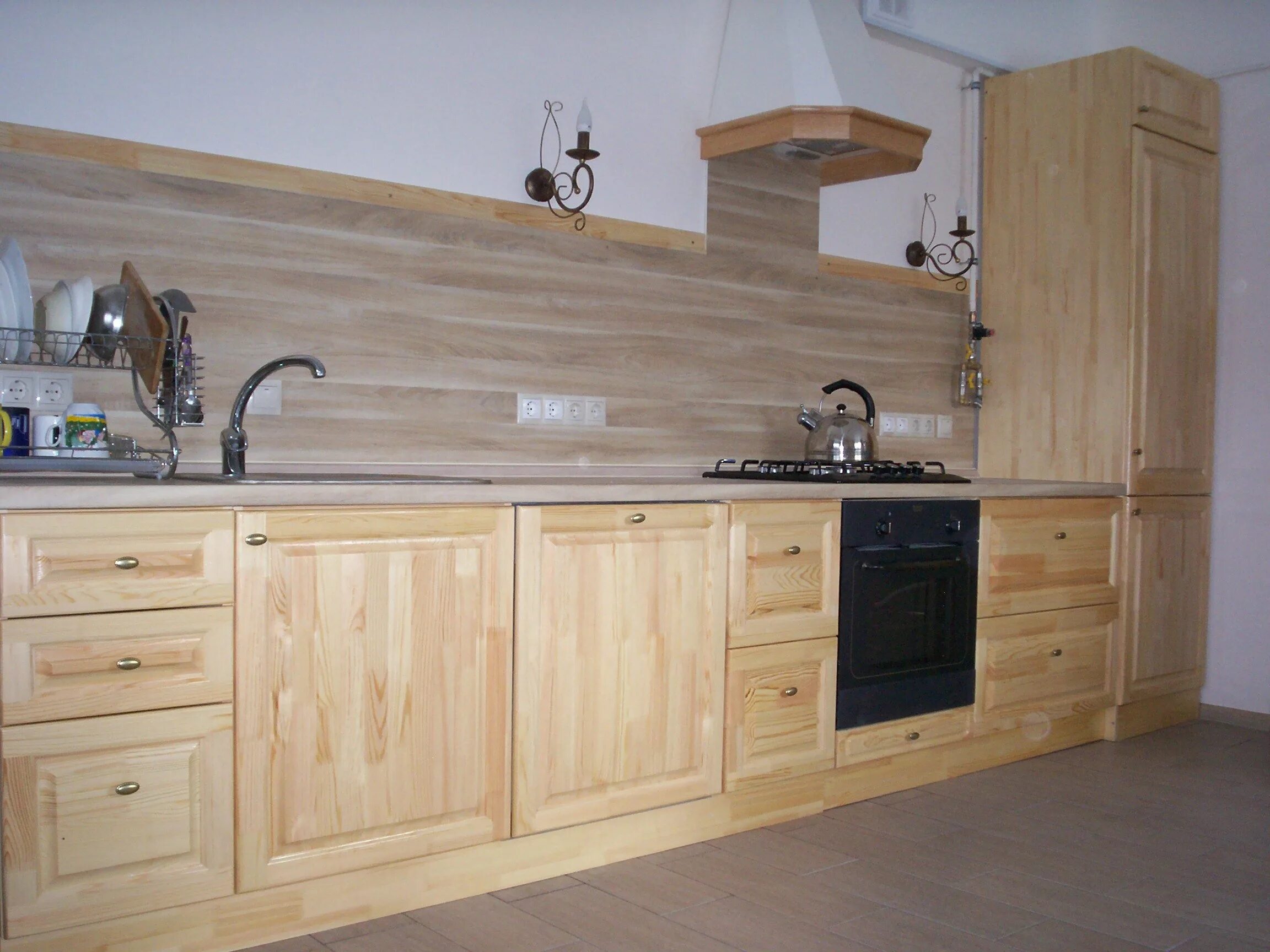 Кухня сосна фото Фасады для кухни из сосны - Фасад пм 596 х 20 х 716 сосна, без покраски Мир Дере