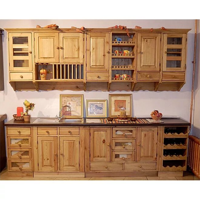 Кухня сосна фото Кухня "Волшебная сосна" прямая 2800мм