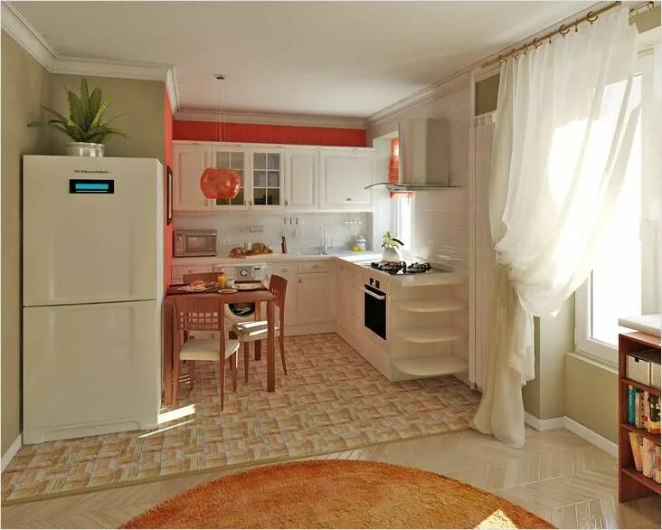 Кухня совмещенная фото Дизайн хрущевки 90 фотографий - варианты перепланировки и дизайна Дизайн небольш