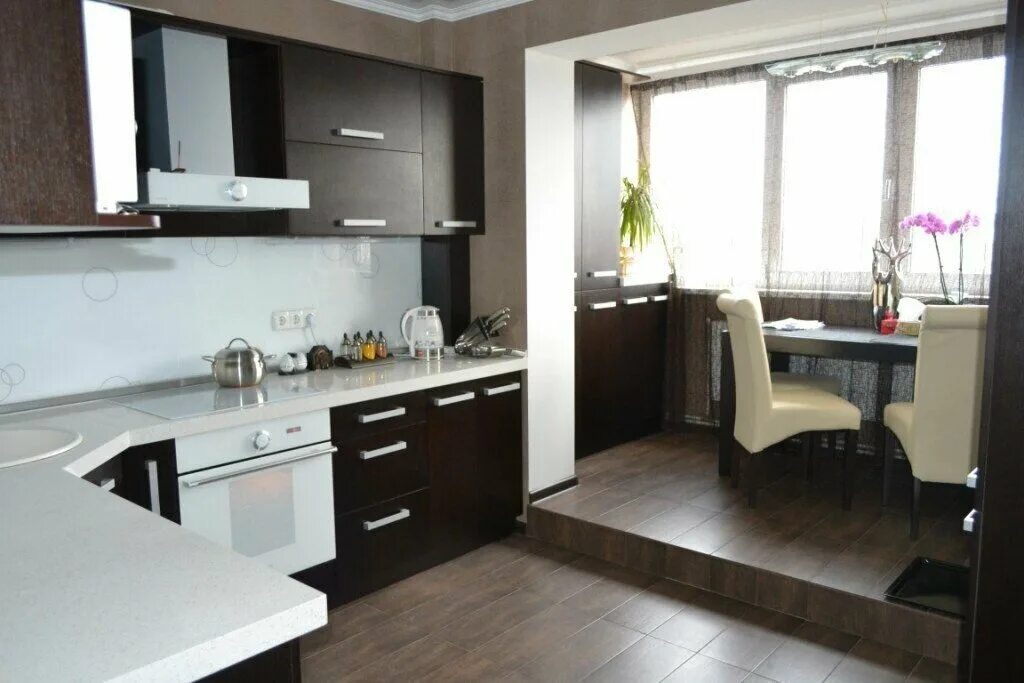 Кухня совмещенная с балконом дизайн фото Трио, мебель на заказ, ул. Дружбы, 207, Тюмень - Яндекс Карты