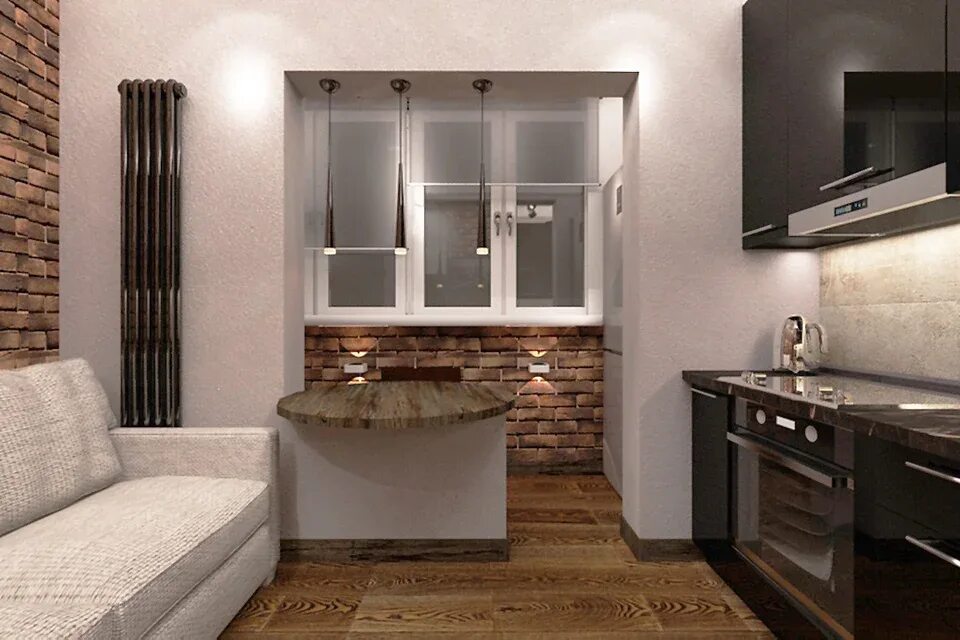 Кухня совмещенная с балконом дизайн фото Kitchen design 20 m with balcony (53 Photos)