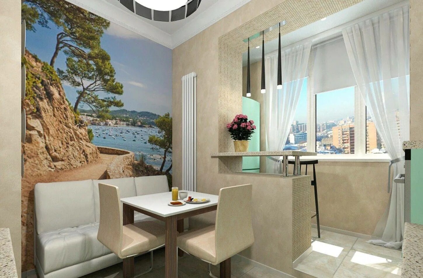 Кухня совмещенная с балконом планировка Кухня, совмещенная с лоджией