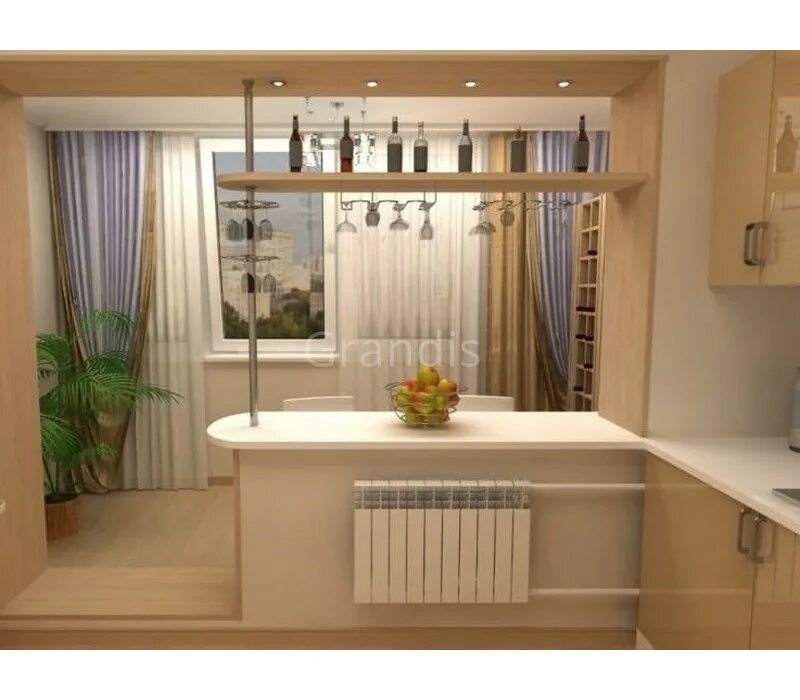 Кухня совмещенная с балконом планировка Купить кухню с балконом "УРСУЛА" размер 2,7 × 1,3 метра напрямую с фабрики Grand