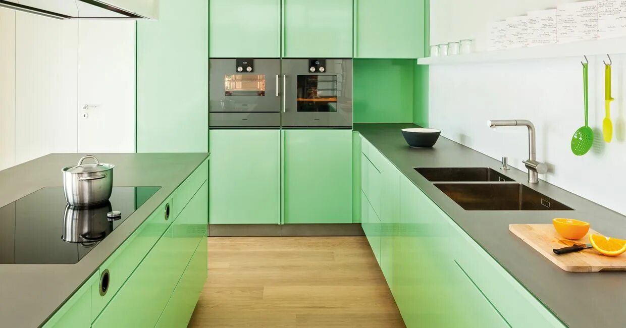 Кухня современная дизайн зеленая mangoldstahl Urban kitchen, Interior architecture design, Kitchen manufacturers