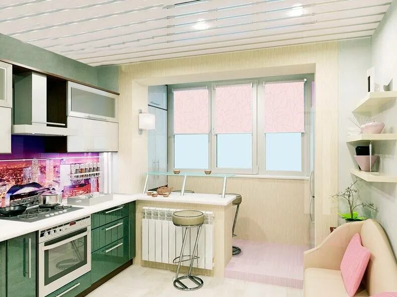 Кухня современная с балконом дизайн фото Дизайн кухни с балконом: 55 фото, реальные примеры совмещения