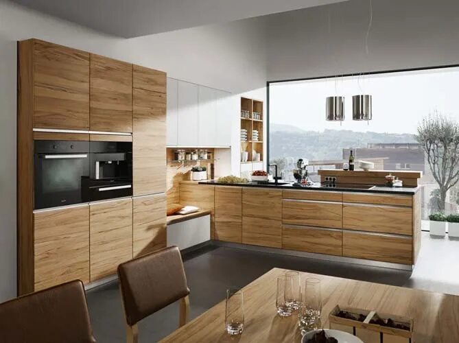 Кухня современный дизайн дерево Дизайн угловой кухни - 100 фото-идей интерьеров кухонь с угловыми гарнитурами