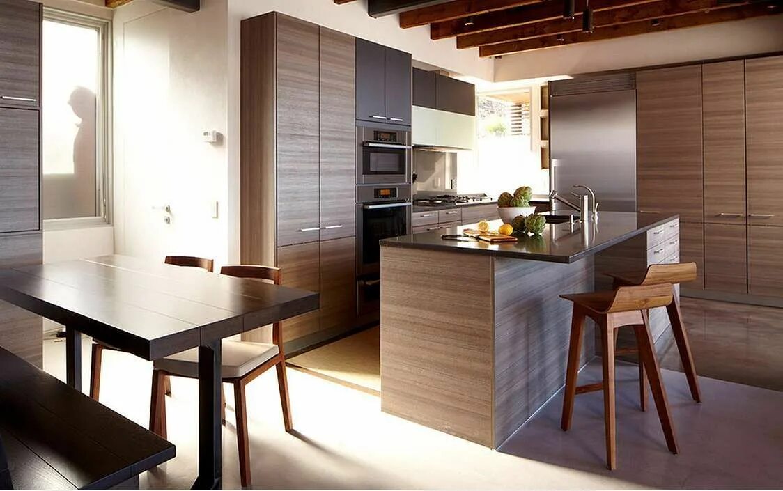 Кухня современный дизайн дерево Квартира В Японском Стиле: 220+ (Фото) Дизайна В Комнатах Kitchen design small, 