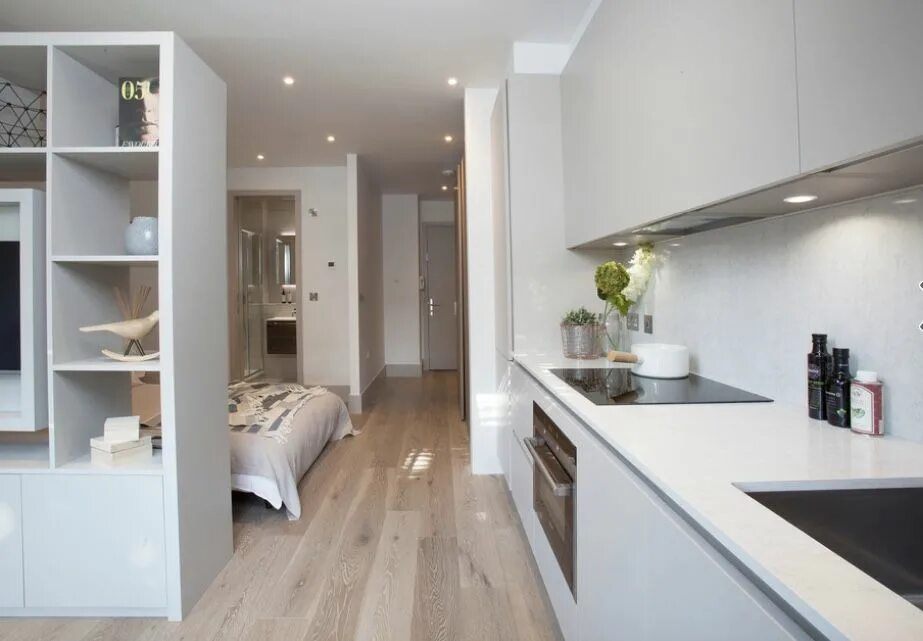 Кухня спальня дизайн Pin on Studio Apartment Tiny house plan, Interior design living room, Lobby desi