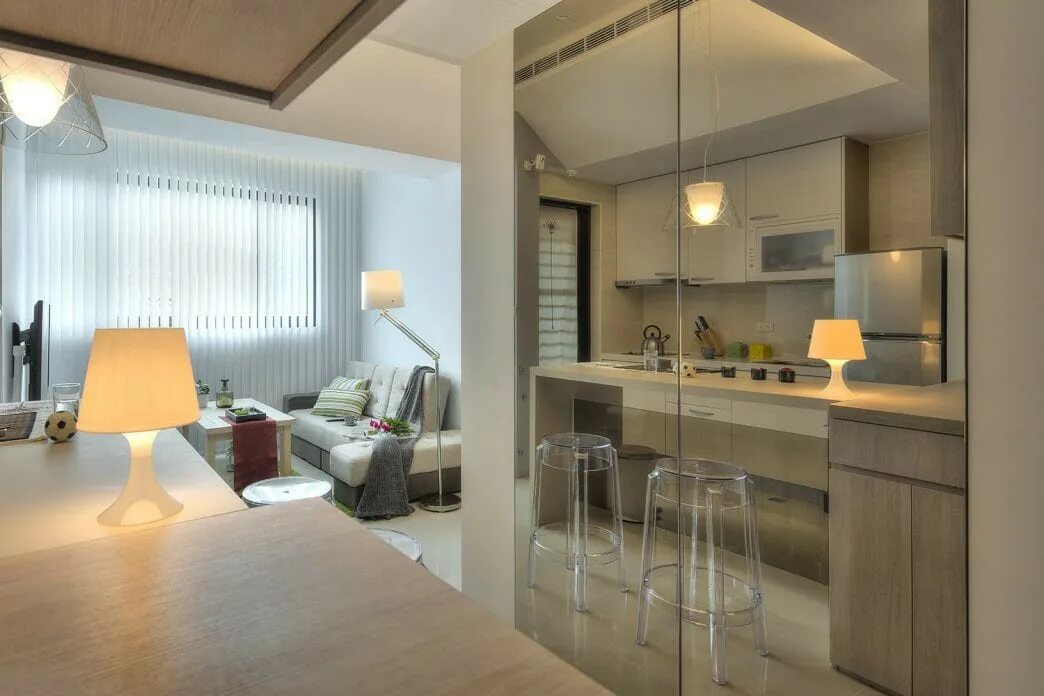 Кухня спальня дизайн 20 кв м Дизайн квартиры-студии - идеи и советы дизайнеров