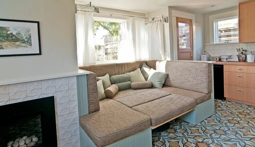 Кухня спальным местом фото Раскладные диваны на кухню: угловые модели со спальным местом, особенности транс