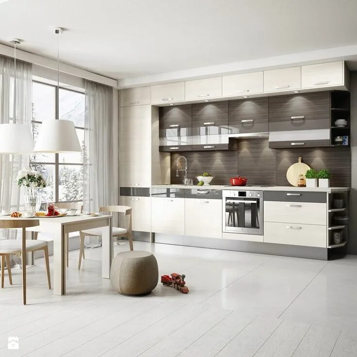 Кухня стенка дизайн фото szafki kuchenne pod sufit - Google Search