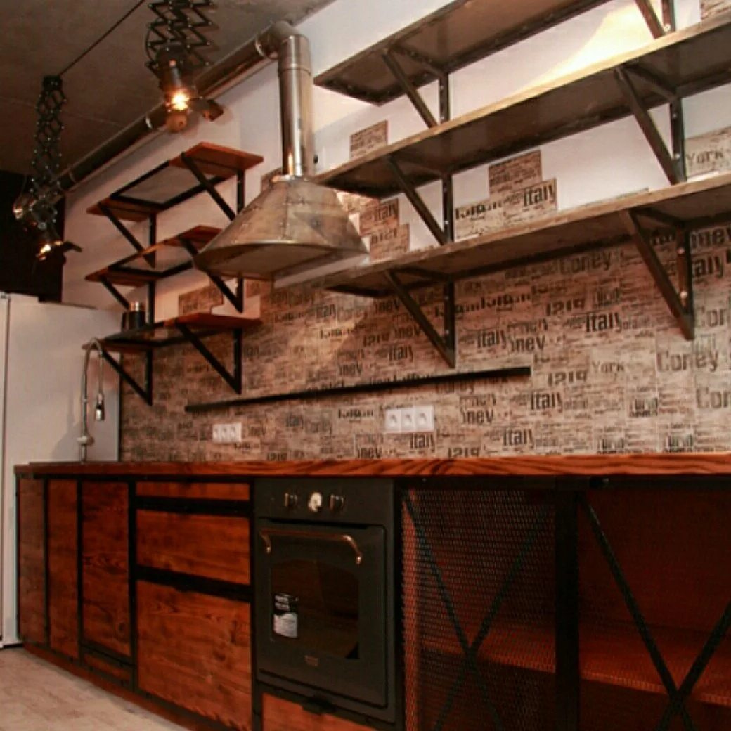 Кухня стиль лофт из металла Кухня из металлического профиля - CormanStroy.ru