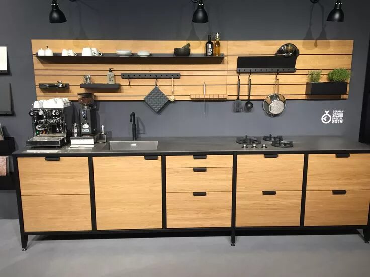 Кухня стиль лофт из металла Épinglé sur ก า ร อ อ ก แ บ บ ค ร ว Intérieur moderne de cuisine, Deco cuisine m