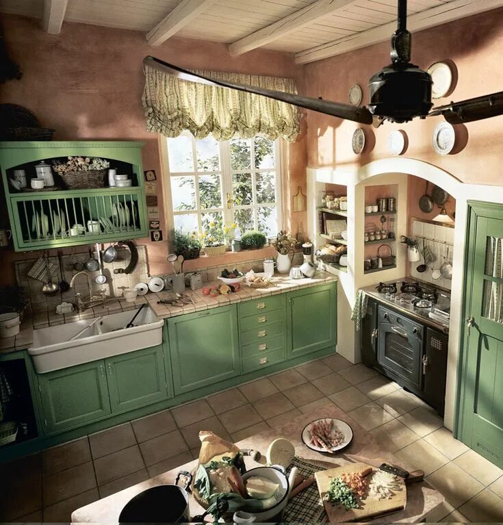 Кухня стиле фото интерьер Marchi Group - English Country-Style Kitchen Old England Arredo interni cucina, 