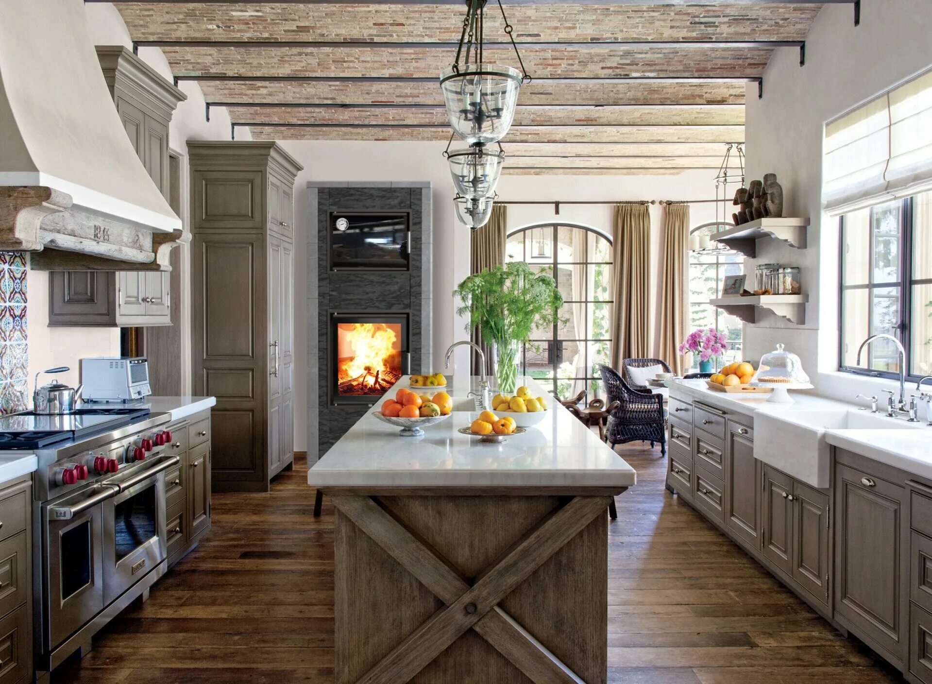 Кухня стили интерьера в доме Печь с Духовкой HERITAGE до 100 м2. Обогрев Дача или Дом дровяная печь. Интерьер