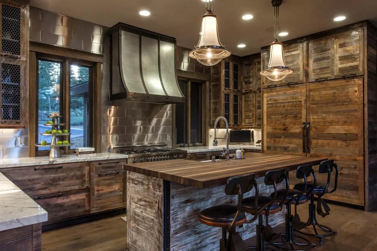 Кухня стиля лофт дерево Kitchen + Dining Rustic modern kitchen, Rustic kitchen design, Rustic kitchen