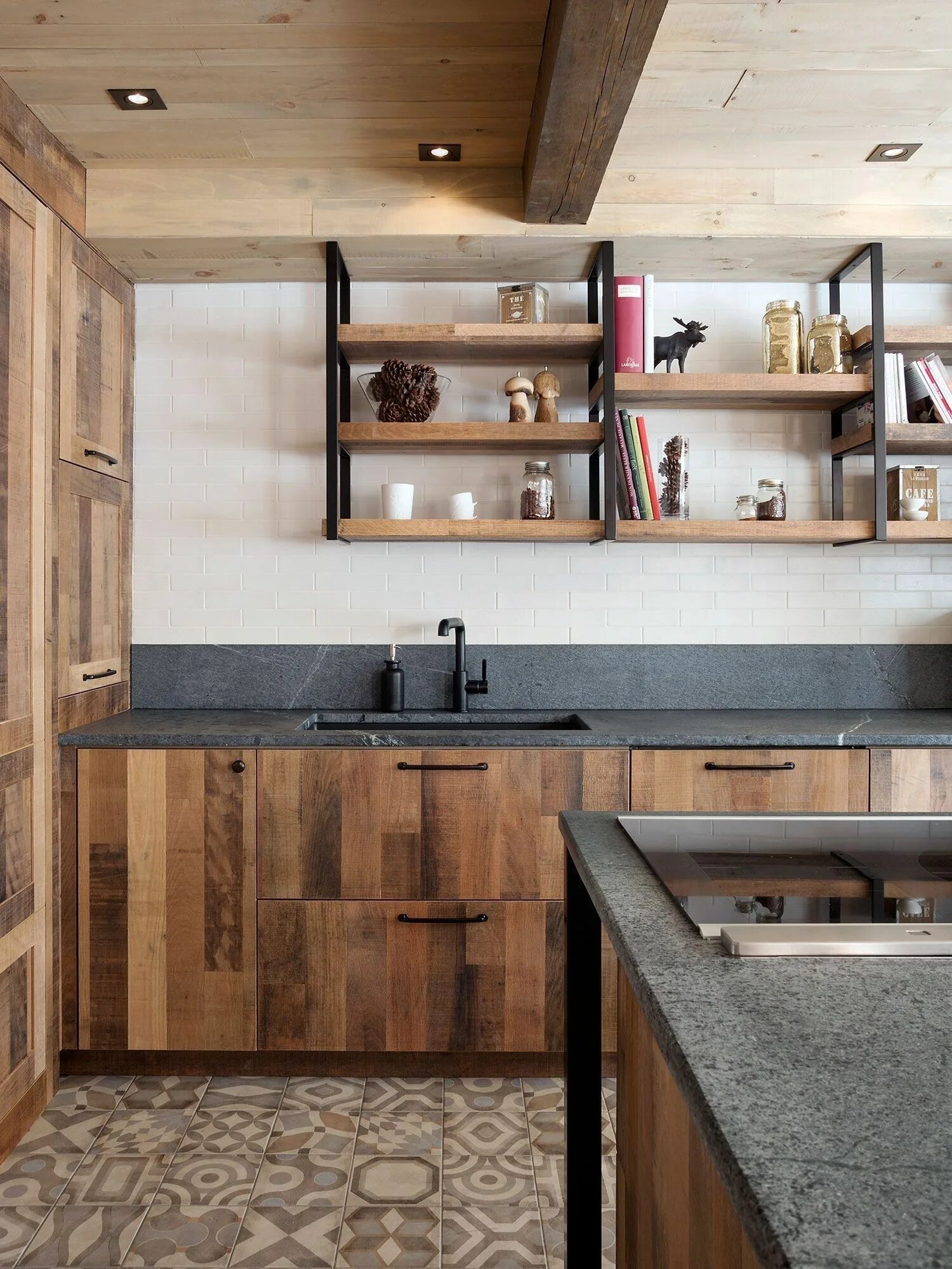 Кухня стиля лофт дерево Rustic Farmhouse Concrete Countertops 07 - decorhead.com Rustic countertops, Rus