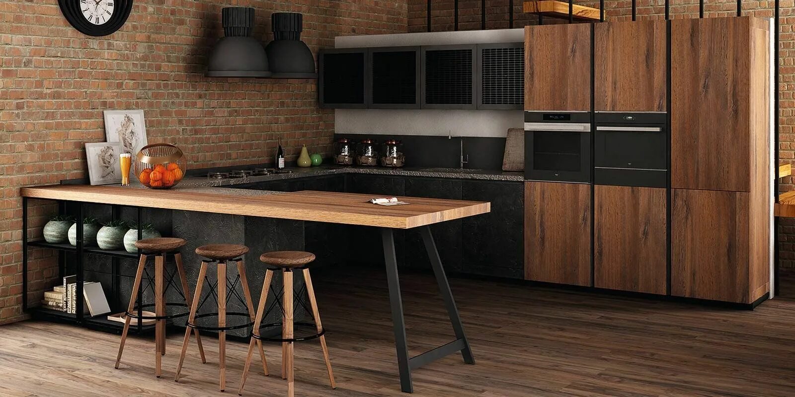 Кухня стиля лофт дерево Cucine industriali: scegliere i mobili, le lampade, le piastrelle e le finiture 