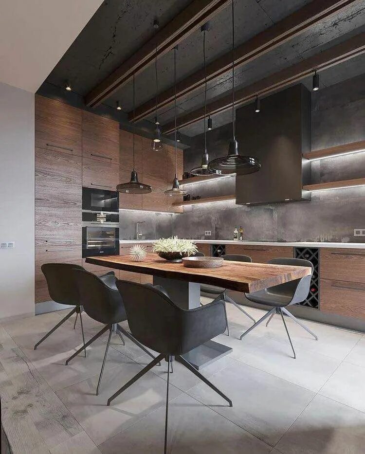 Кухня стиля лофт дерево Appart Design on Twitter in 2021 Interior design kitchen, Industrial kitchen des