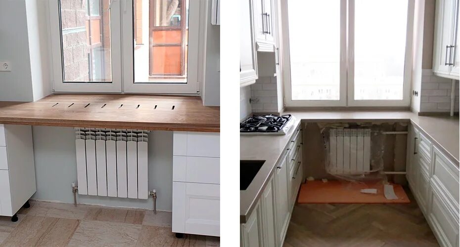 Кухня столешница у окна фото Окно с добором под столешницу - Дом Мебели.ру