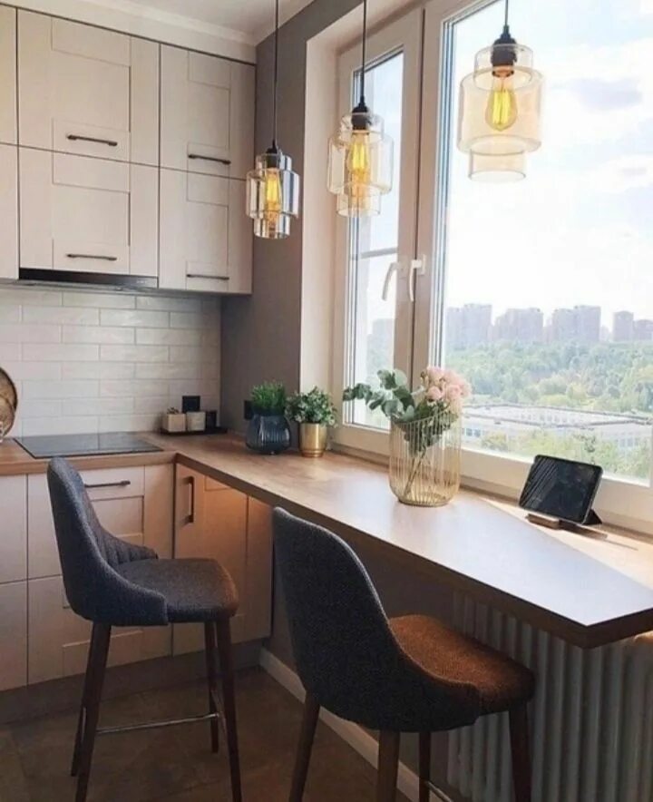 Кухня столешница у окна фото Идеальное решение для маленькой кухни in 2024 Interior design kitchen small, Int