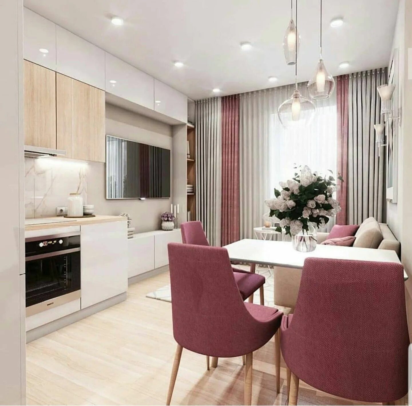 Кухня столовая 17 кв м дизайн фото Pin op Kit Huis interieur, Interieur, Klein appartement